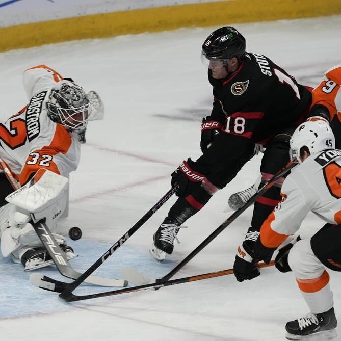 DeBrincat's OT winner lifts Senators past Flyers 5-4